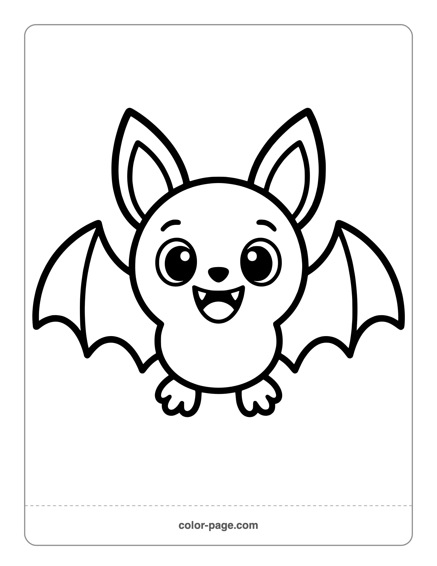 Simple big bat shape coloring page for toddlers