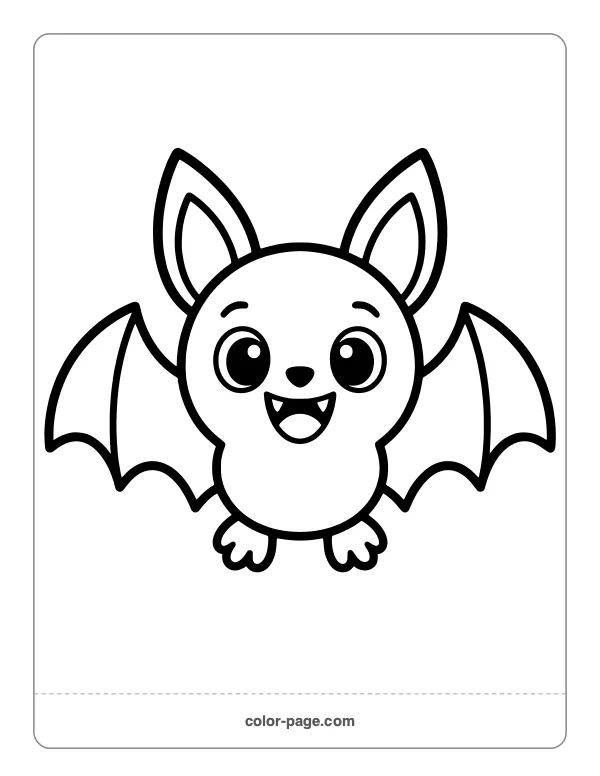 Simple big bat shape coloring page for toddlers