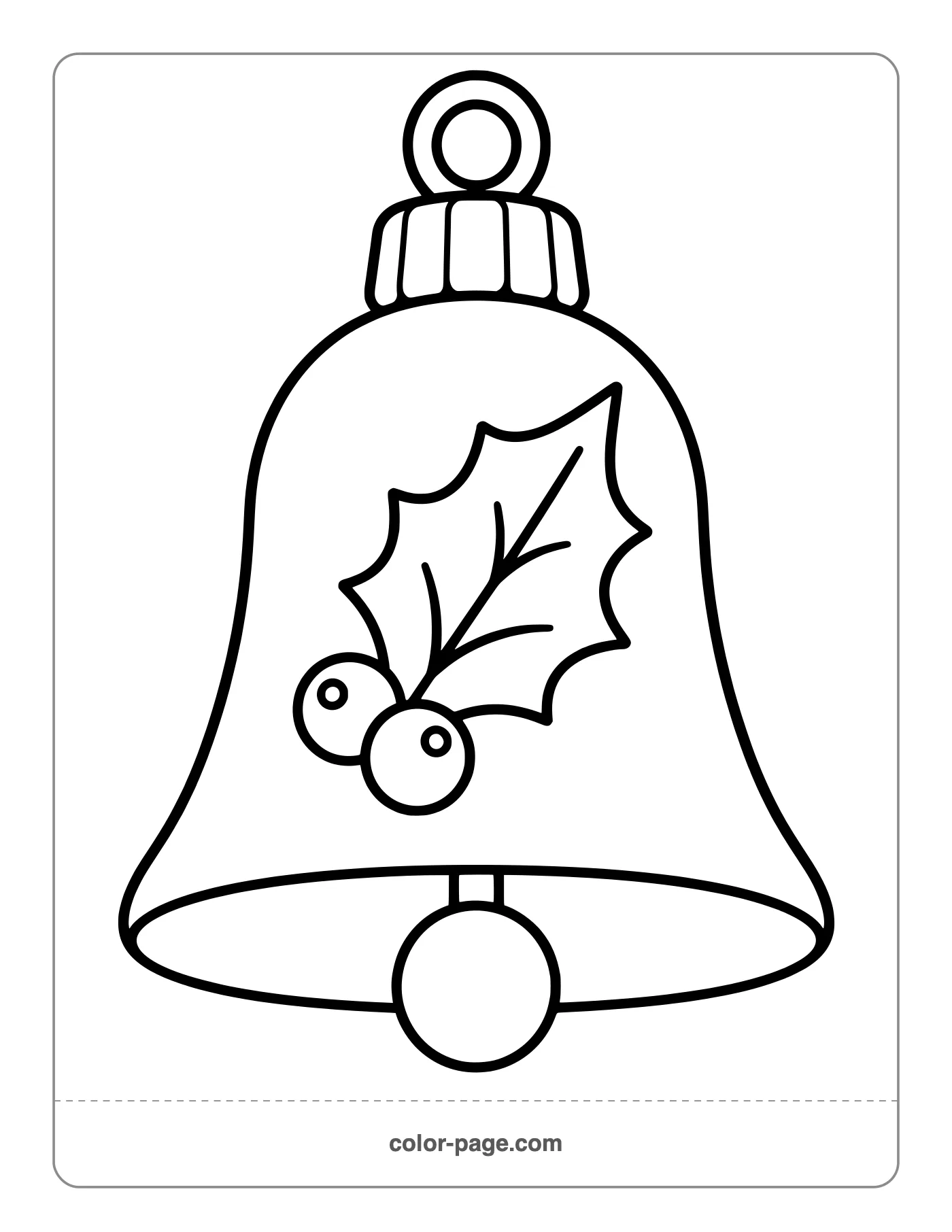 Bell shaped Christmas ornament coloring page