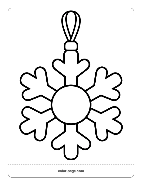 Snowflake Christmas ornament coloring page