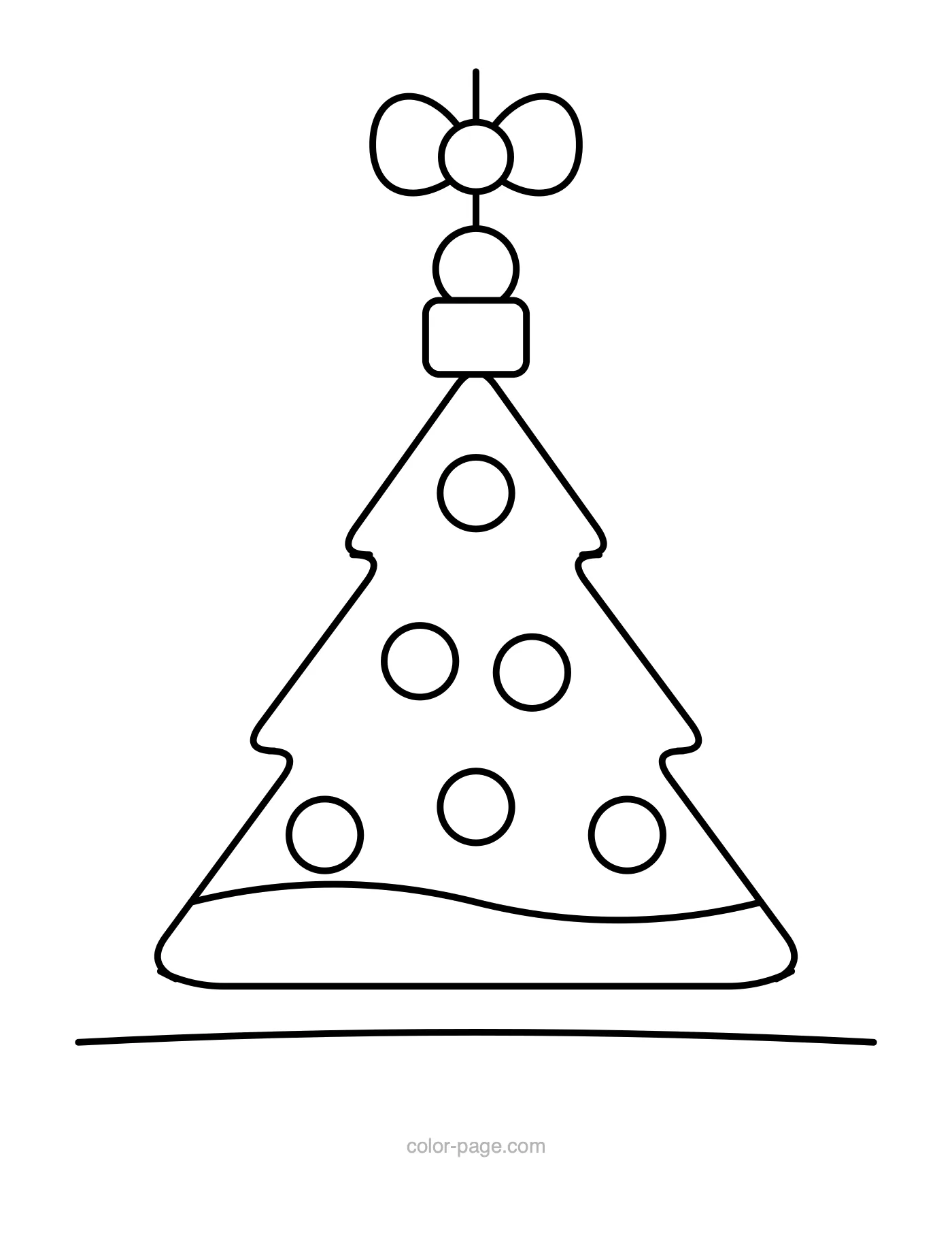 Christmas tree shaped hanging ornament coloring page