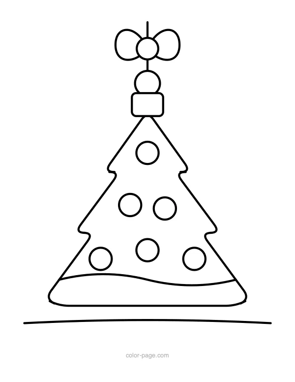 Christmas tree shaped hanging ornament coloring page