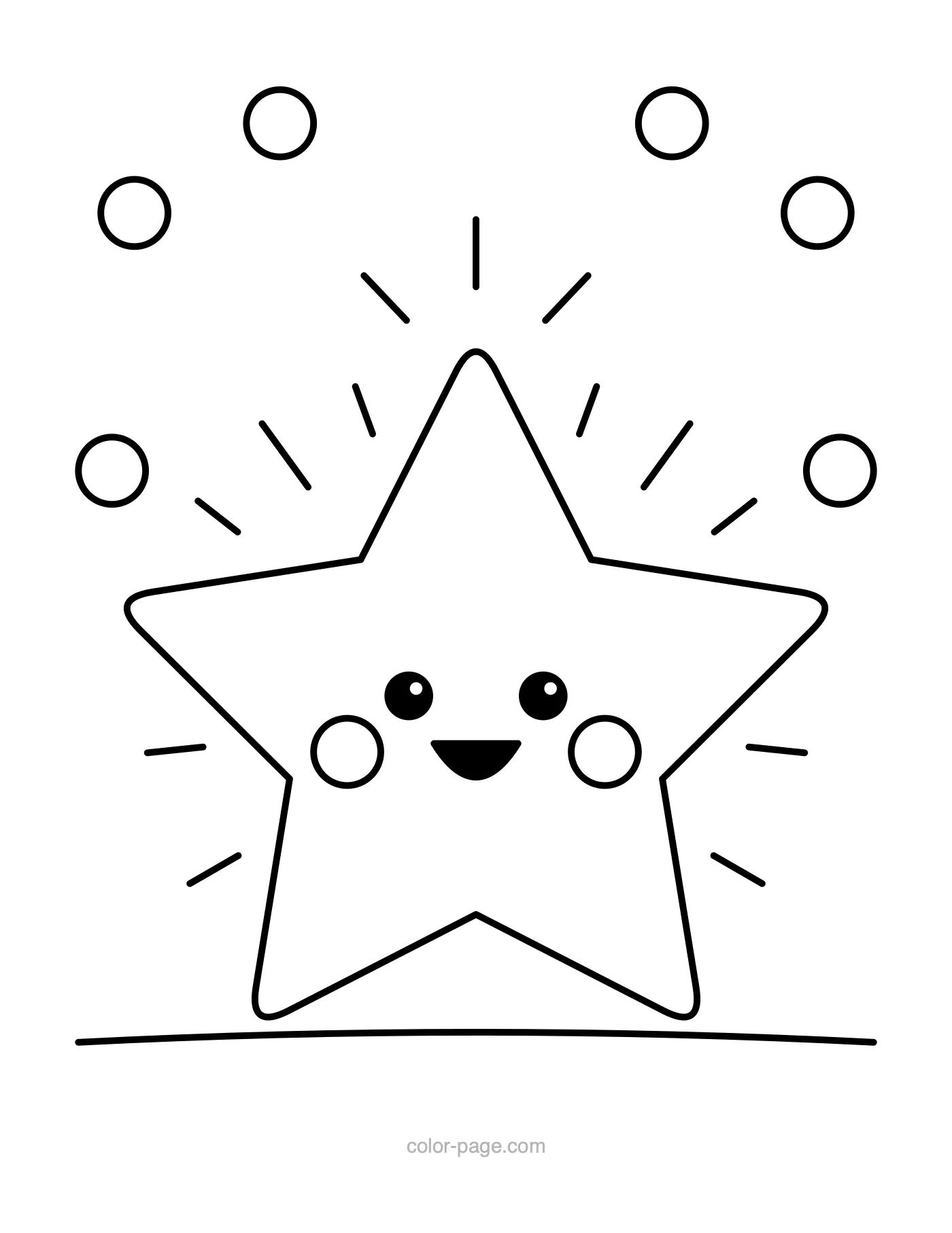 Big shining Christmas star coloring page