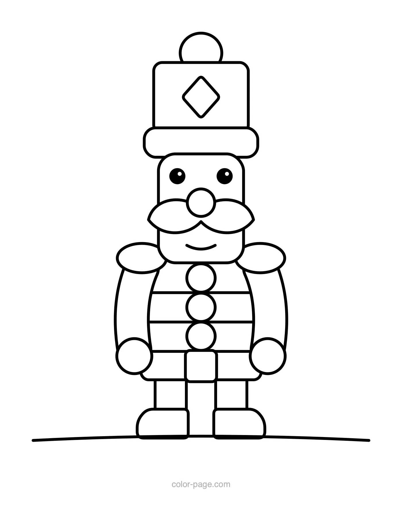 Friendly nutcracker toy soldier coloring page