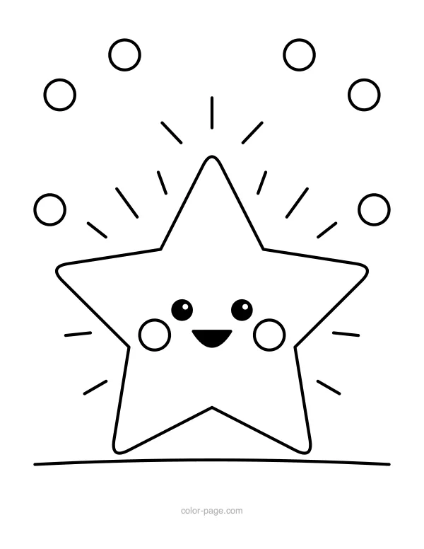 Big shining Christmas star coloring page
