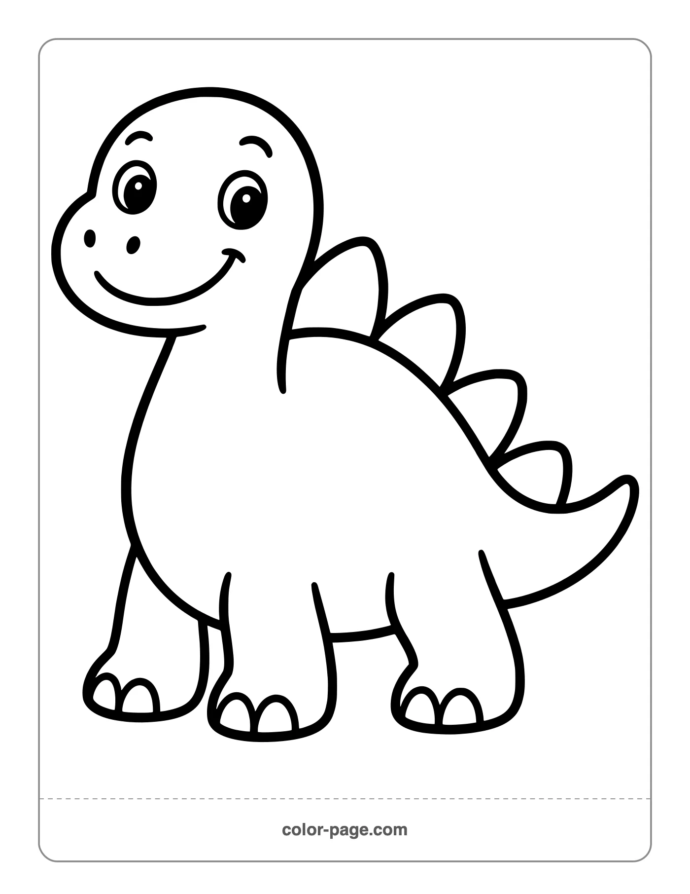 Simple cute dinosaur coloring page for toddlers