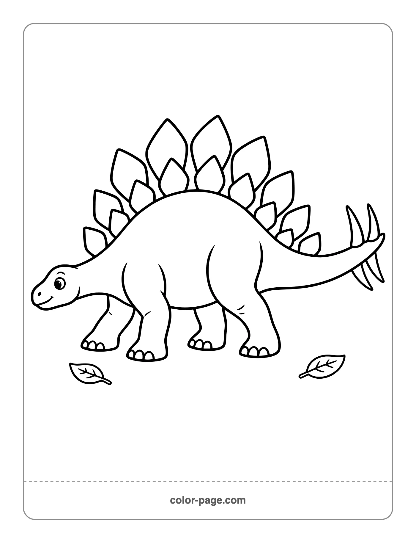 Stegosaurus with back plates and tail spikes coloring page