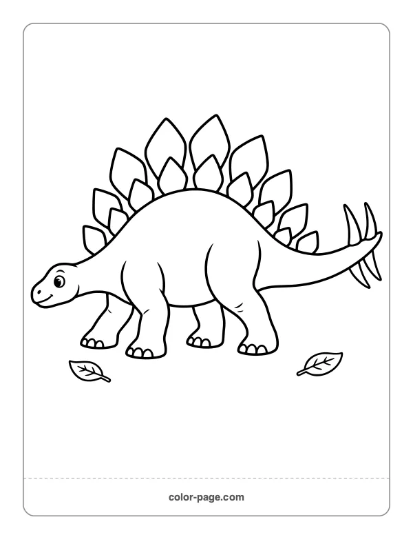 Stegosaurus with back plates and tail spikes coloring page