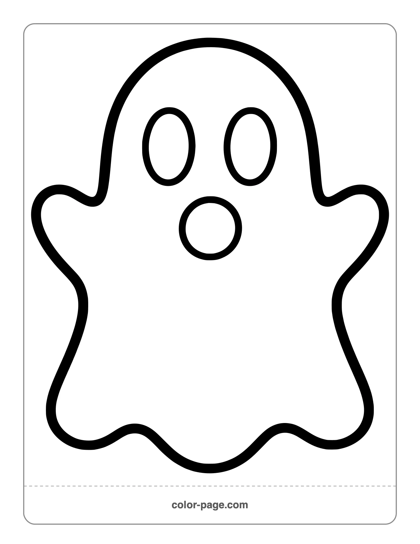 Simple ghost for preschool coloring page