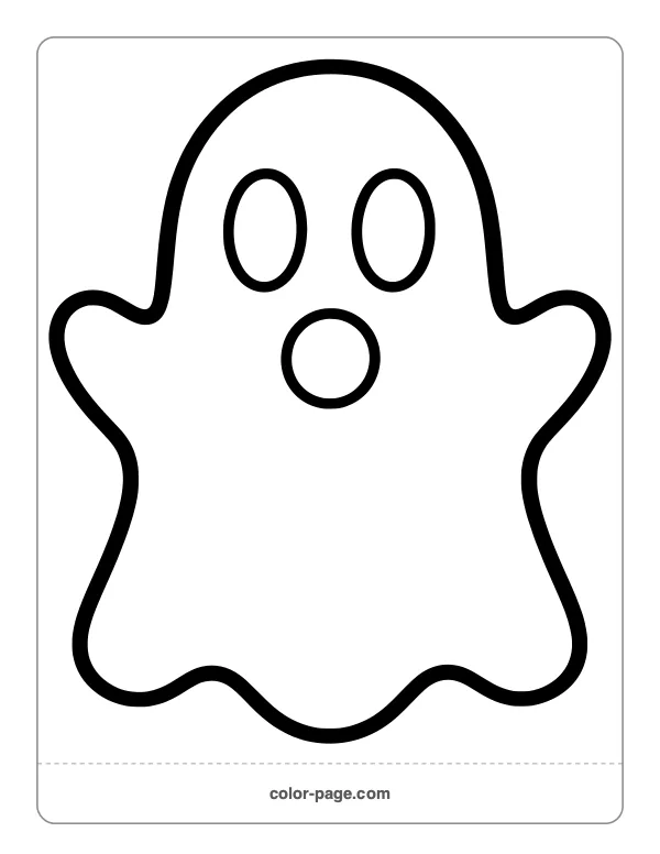 Simple ghost for preschool coloring page