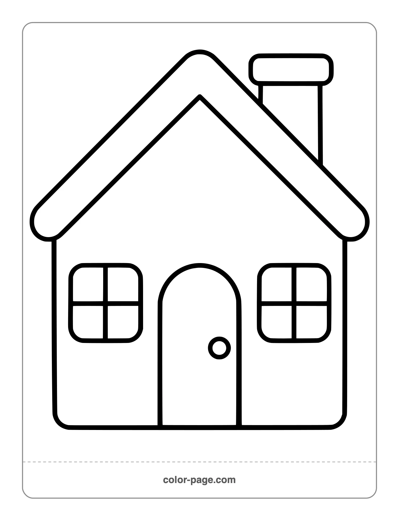 Blank gingerbread house outline to decorate coloring page
