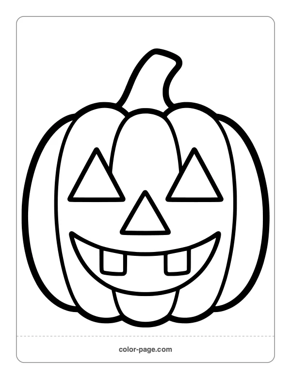Simple jack-o'-lantern for preschool coloring page