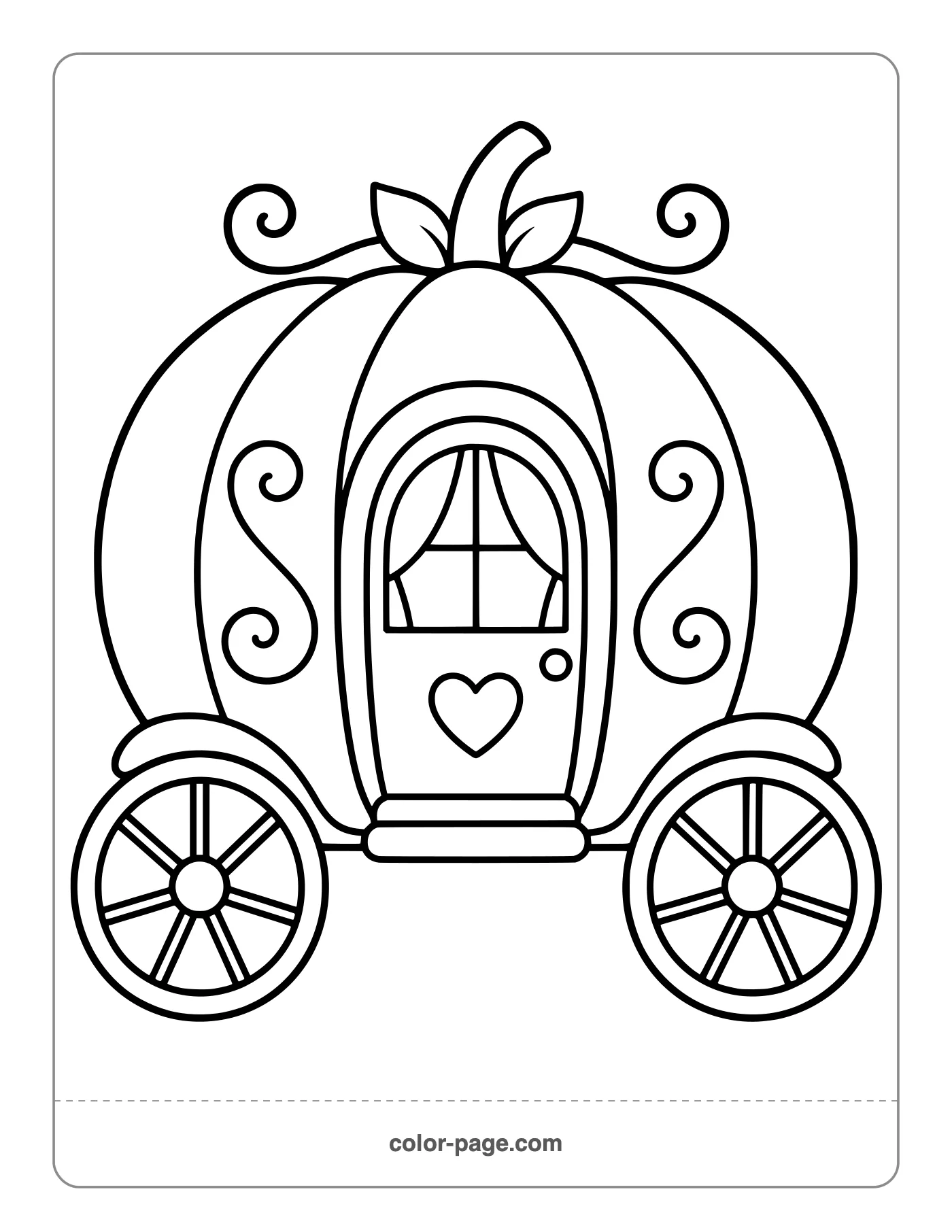 Fairy-tale pumpkin carriage coloring page