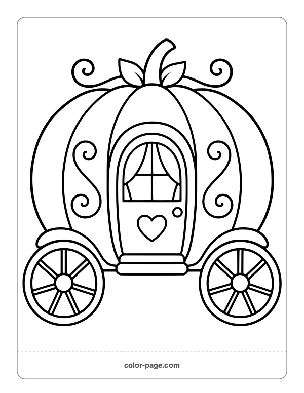 Fairy-tale pumpkin carriage coloring page